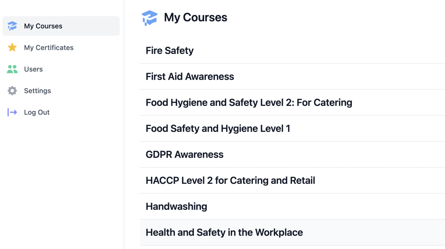Completing courses